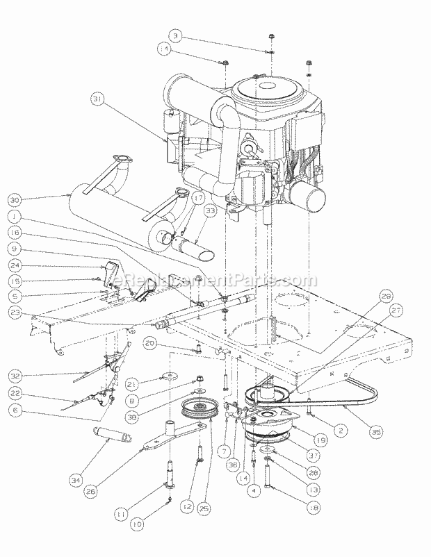 Engine Assembly Kohler Diagram and Parts List for M60-KH 53CB5BDX750 Cub Cadet Sprayer